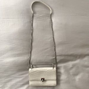 Botkier White Croc-Embossed Leather Crossbody